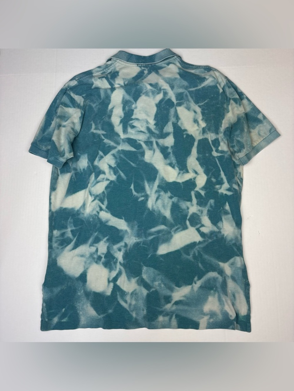 Polo Ralph Lauren Men XL Polo Shirt Blue DIY Upcycled Tie Dye Cotton Preppy - Picture 2 of 5